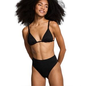 PINK Victoria's Secret Scrunchie Triangle Top 
HighWaist Cheeky Bottom‎ Set Sz M